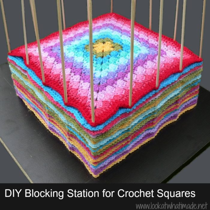 DIY Blocking Station for Crochet Squares